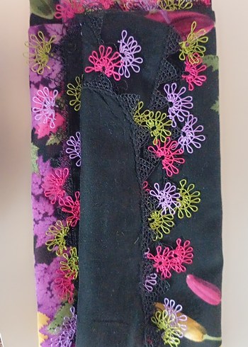 Renkli Dantel Detaylı Bohem Kadın Şal - Görsel 2