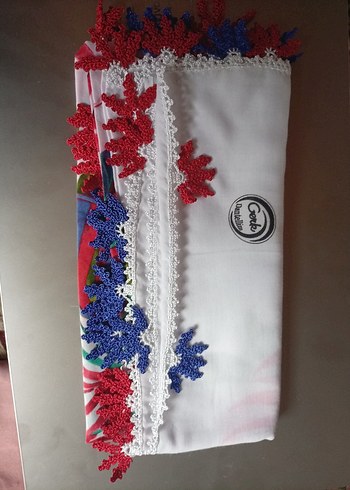 Renkli Dantelli Kadın Fular - Görsel 2