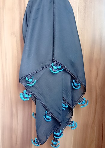 Mavi Drapeli Kadın Şal - Görsel 2