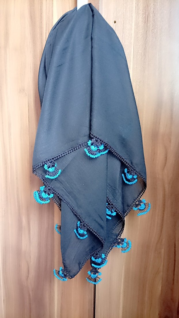 Mavi Drapeli Kadın Şal - Görsel 2