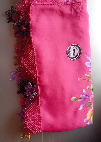 Pembe Bohem Çiçek Desenli Kadın Şal cenk - Görsel 2