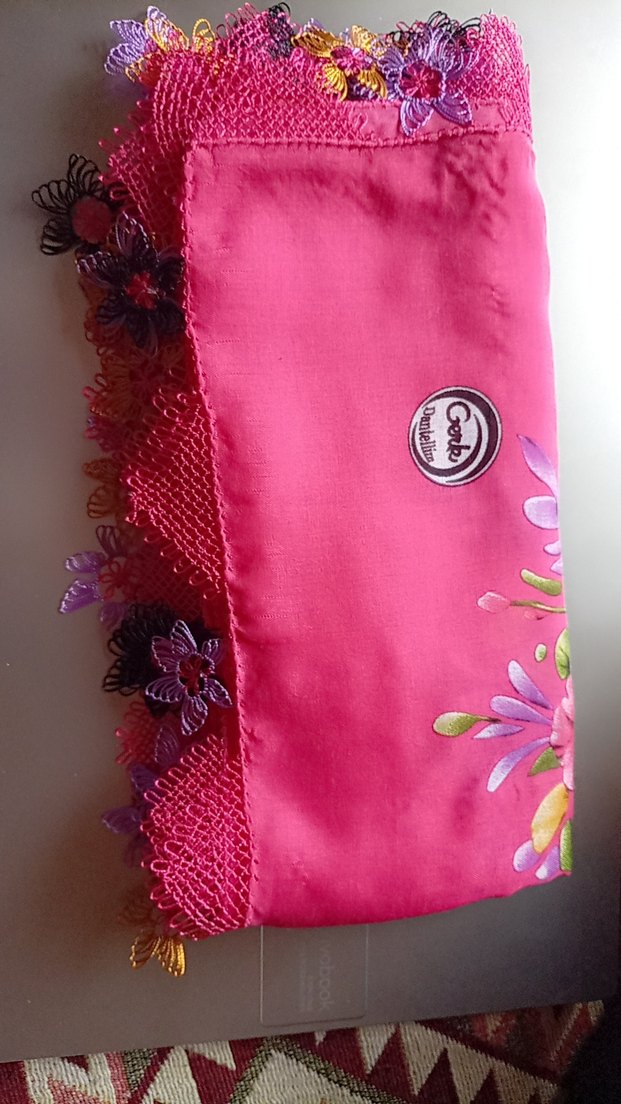 Pembe Bohem Çiçek Desenli Kadın Şal cenk - Görsel 2