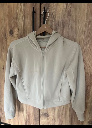 Bej Kapüşonlu Kadın Sweatshirt - Görsel 2