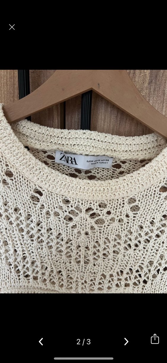 Beyaz Örgü Bohem Kadın Kazak - Görsel 2