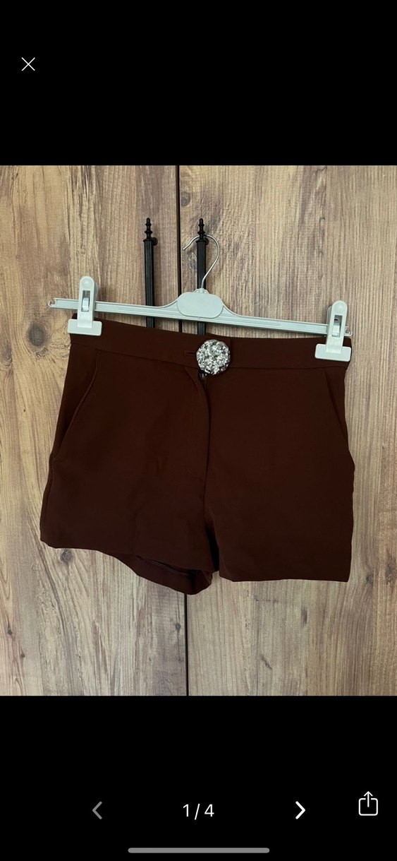 Kahverengi Süet Kemerli Mini Kadın Yelek - Görsel 4