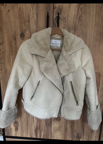 Kürklü Süet Bej Kadın Ceket - Görsel 3