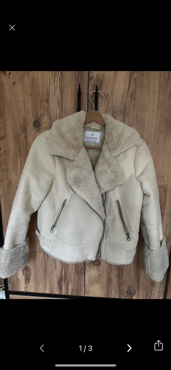 Kürklü Süet Bej Kadın Ceket - Görsel 3