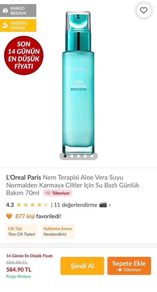 L'Oréal Nem Terapisi Su Bazlı Nemlendirici - Görsel 3