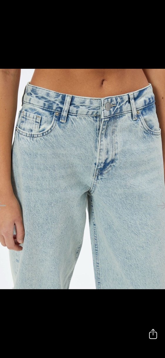 Pastel Mavi Bol Kesim Kadın Jean - Görsel 2