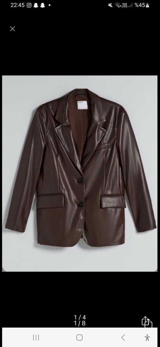 Kadın Kahverengi Deri Ceket - Görsel 2