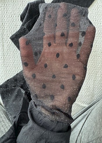 Penti Siyah Puantiyeli Simli Külotlu Çorap - Görsel 2