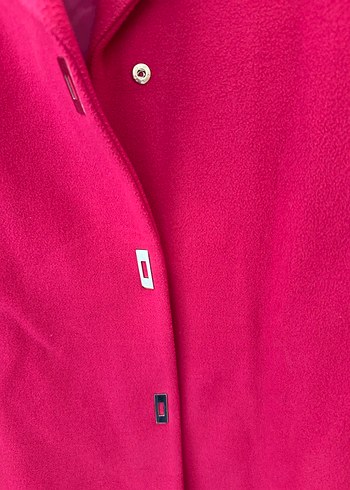 Pembe Kadın Midi Düğmeli Kaban - Görsel 2