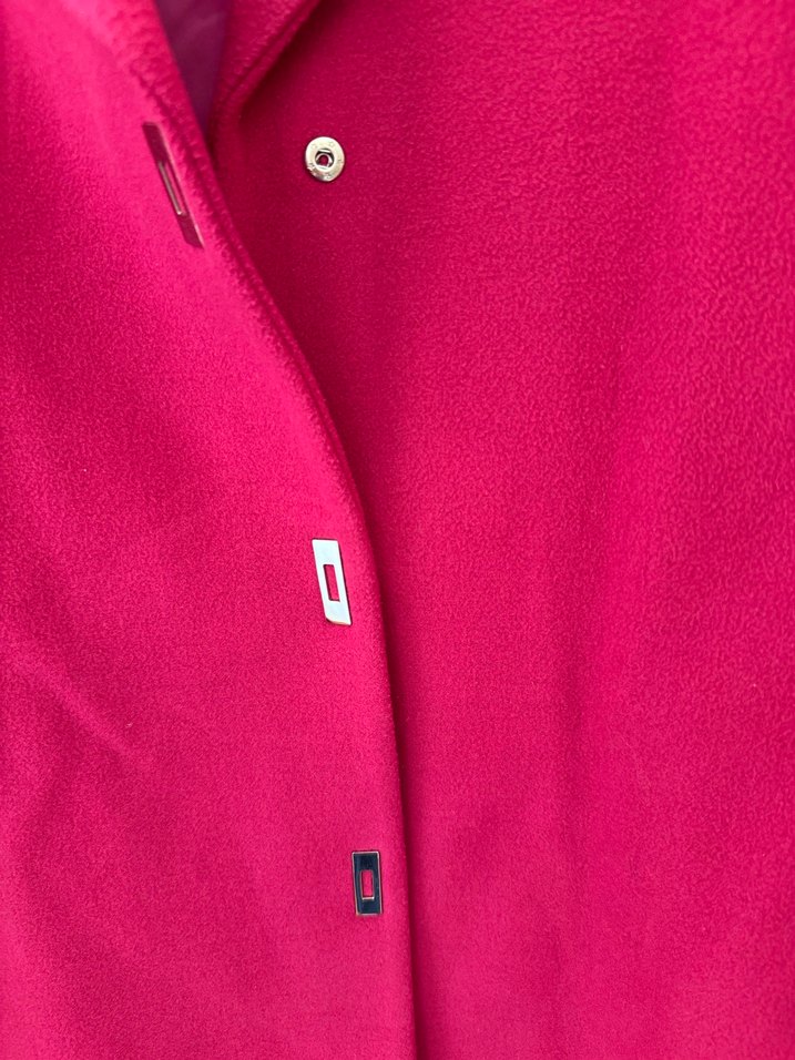 Pembe Kadın Midi Düğmeli Kaban - Görsel 2