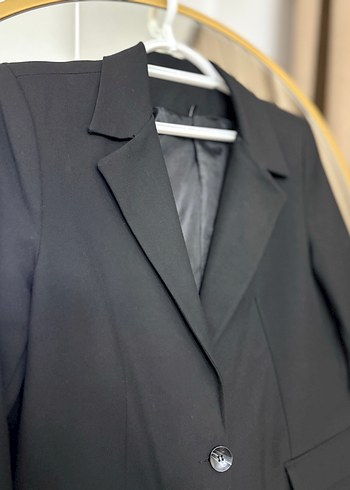 Düğmeli Siyah Kadın Blazer Ceket - Görsel 2