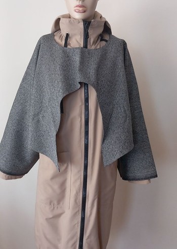 Gri Uzun Kollu Kadın Dış giyim - Görsel 4