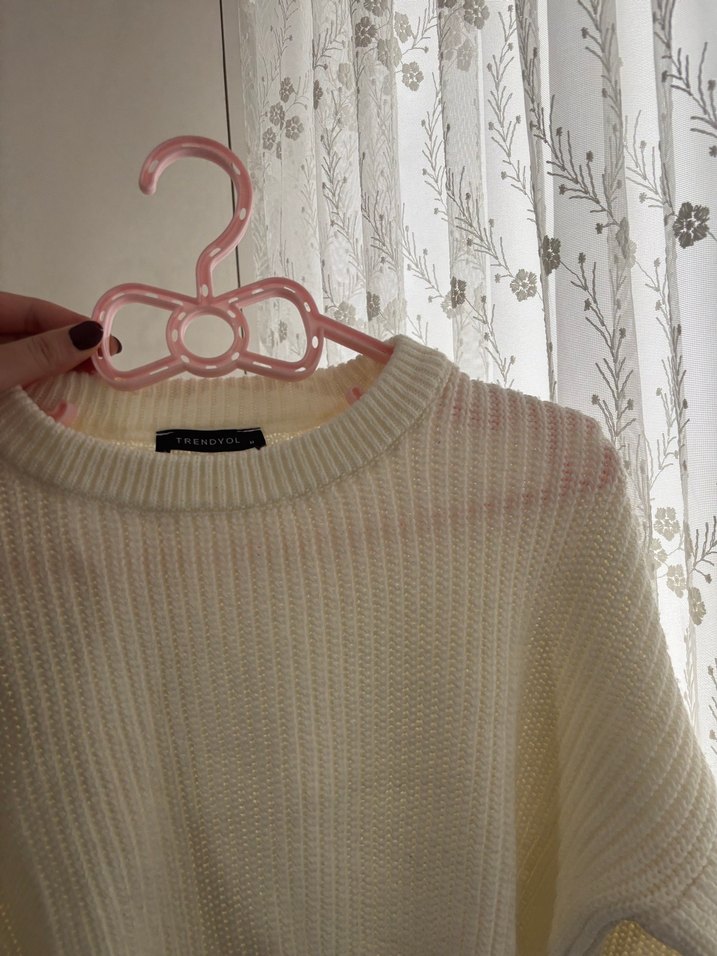 Beyaz Triko Kadın Kazak - Görsel 2