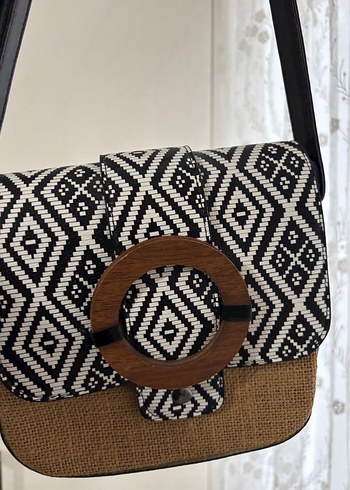 Bohem Tarzı Kahverengi Desenli Kadın Çanta - Görsel 3