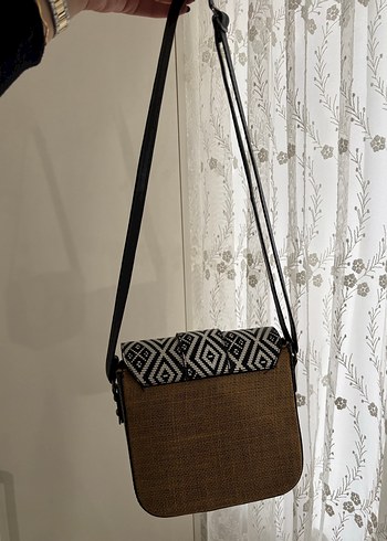 Bohem Tarzı Kahverengi Desenli Kadın Çanta - Görsel 2