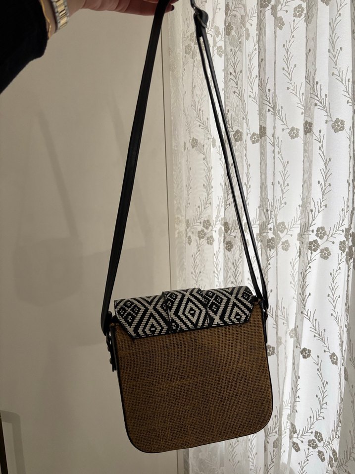 Bohem Tarzı Kahverengi Desenli Kadın Çanta - Görsel 2