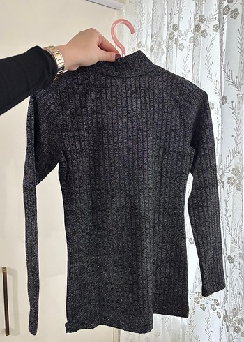 Gri Yarım Boğazlı Triko Kadın Kazak - Görsel 2