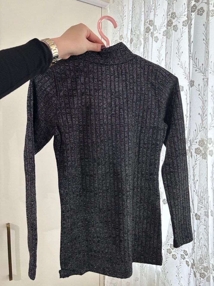 Gri Yarım Boğazlı Triko Kadın Kazak - Görsel 2