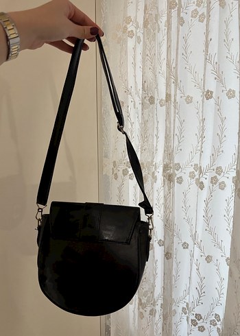 Klasik Siyah Yılan Desenli Deri Kadın Çanta - Görsel 2