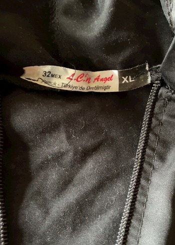 Siyah Kırmızı Kapüşonlu Fermuarlı Kadın Ceket - Görsel 2