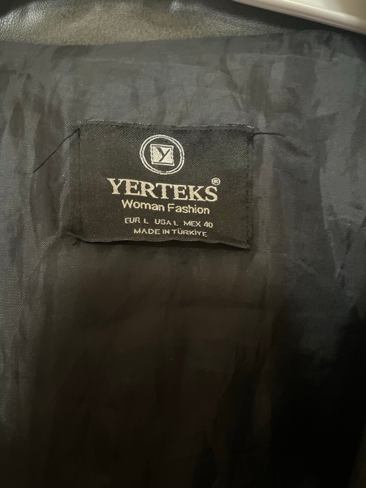 Koyu yeşil Deri Biker Ceket - Görsel 2