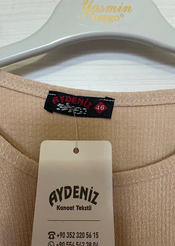 Bej Keten Hamile Bluzu V Yaka - Görsel 2