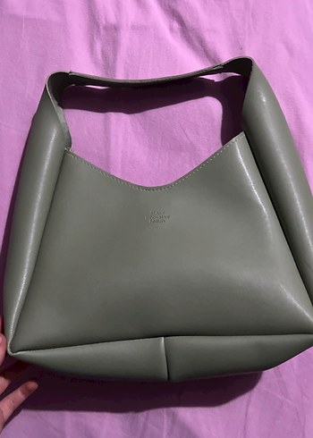 Minimalist Yeşil Deri Kadın Çanta - Görsel 4