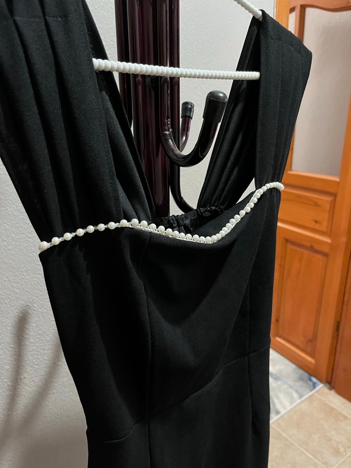 Siyah Pilili Uzun Abiye Elbise - Görsel 2