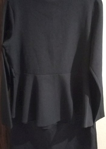 LacivertUzun Kollu Fırfırlı Bluz - Görsel 3