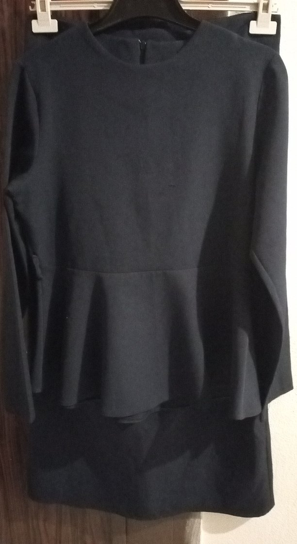 LacivertUzun Kollu Fırfırlı Bluz - Görsel 3