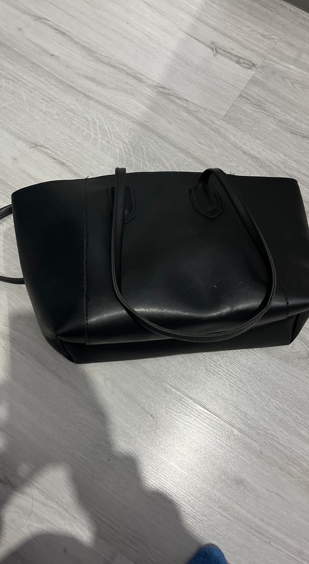 Fermuarlı Siyah Deri Kadın Çanta - Görsel 4