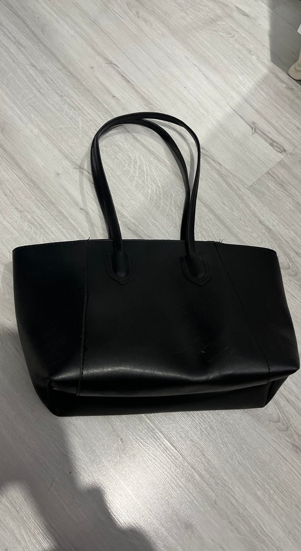 Fermuarlı Siyah Deri Kadın Çanta - Görsel 2