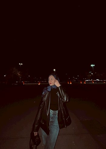 Siyah Biker Deri Kadın Ceket - Görsel 8