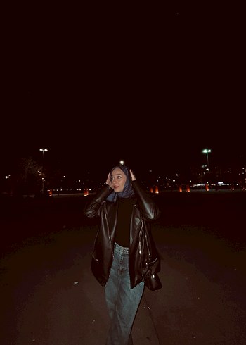 Siyah Biker Deri Kadın Ceket - Görsel 9