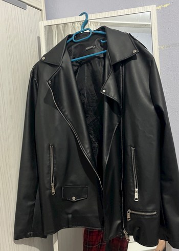 Siyah Biker Deri Kadın Ceket - Görsel 2