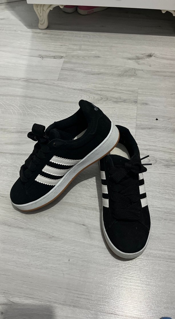 Siyah Beyaz Çizgili Kadın Spor Ayakkabı - Görsel 5