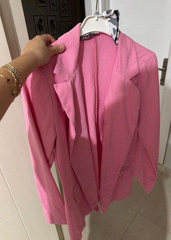 Pembe Düğmeli Kadın Blazer Ceket - Görsel 2