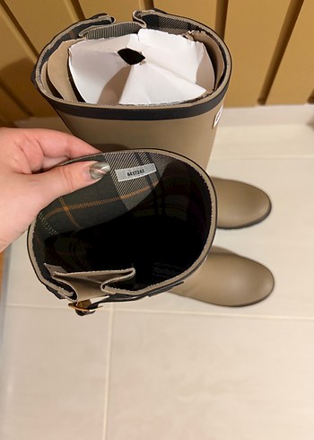 Barbour military brown Kadın Diz Boyu Çizme - Görsel 4