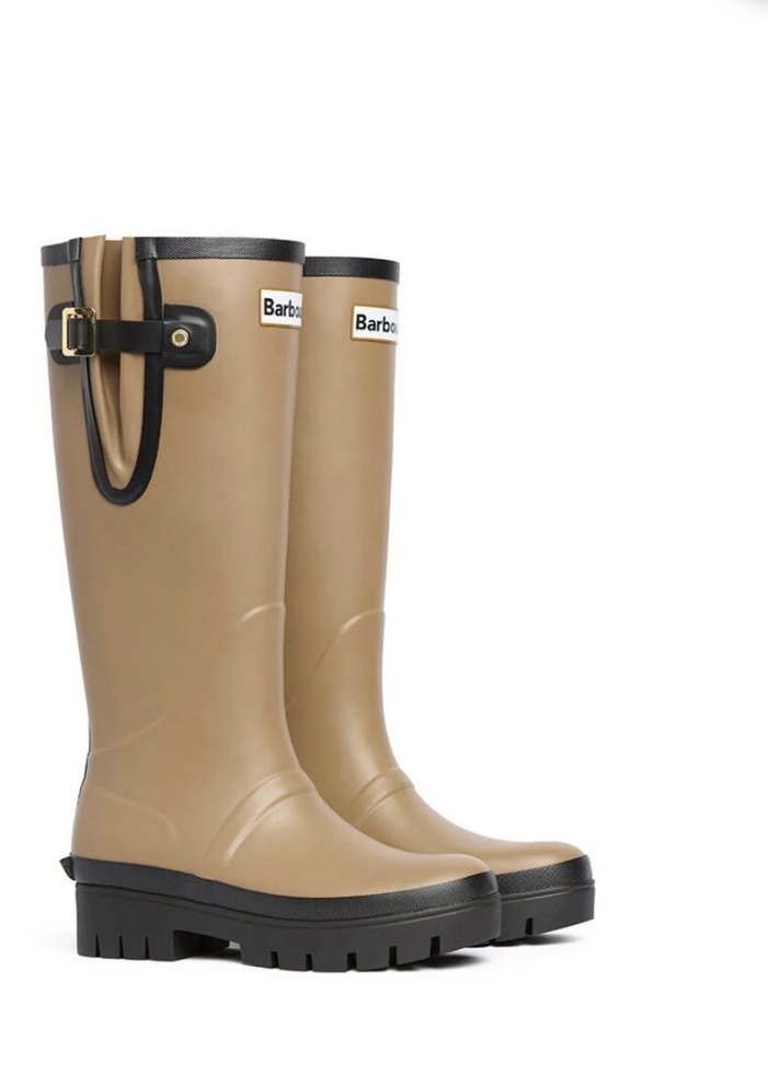 Barbour military brown Kadın Diz Boyu Çizme - Görsel 2