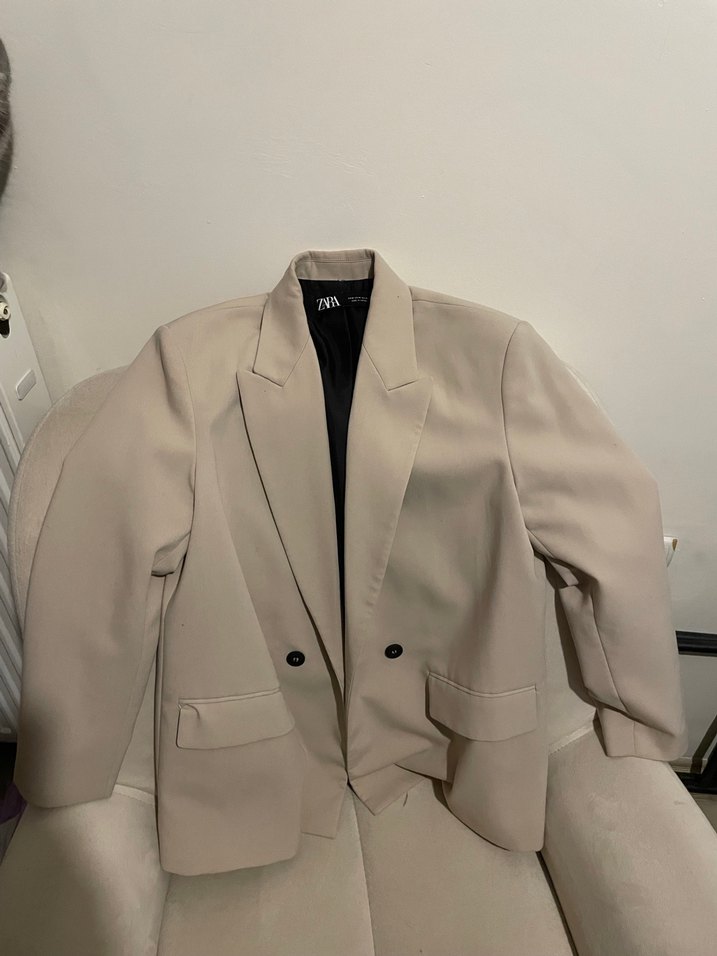 Zara krem rengi blazer - Görsel 3