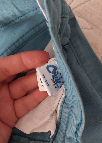 Civil Turkuaz Renkli Bel Detaylı Erkek Kot Şort