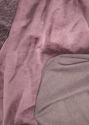 Mor Dantel Detaylı Kadın Abiye Elbise - Görsel 6