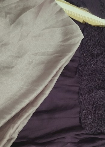 Mor Dantel Detaylı Kadın Abiye Elbise - Görsel 4