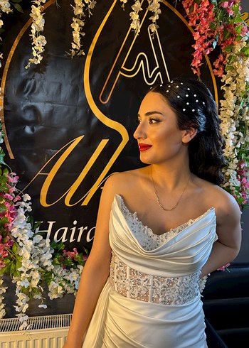 Parlak Beyaz Straplez Uzun abiye - Görsel 2