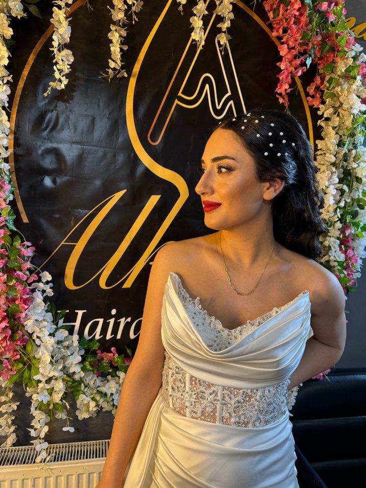 Parlak Beyaz Straplez Uzun abiye - Görsel 2