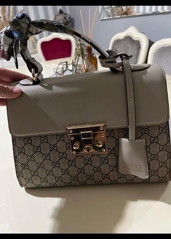 Gucci Deri ve Baskılı Gri Kadın Çanta - Görsel 2