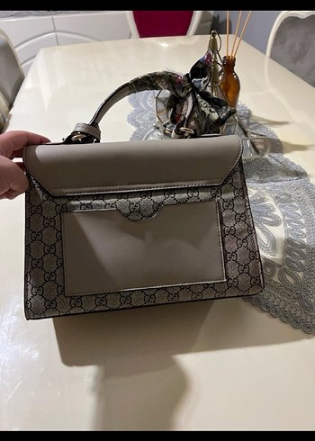 Gucci Deri ve Baskılı Gri Kadın Çanta - Görsel 3